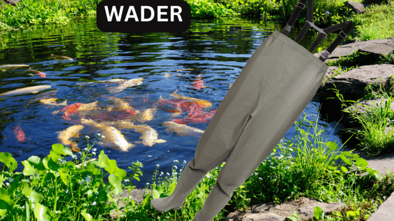 Wearing wader to your fish pond